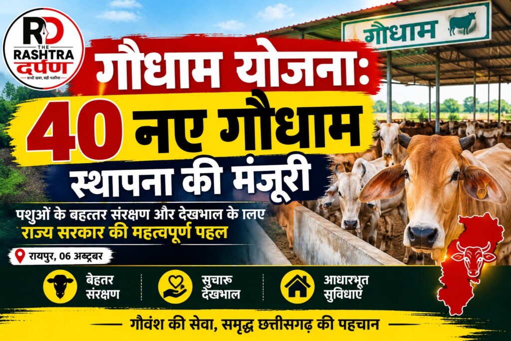 छत्तीसगढ़ में गौधाम योजना के तहत 40 नए गौधाम की स्थापना