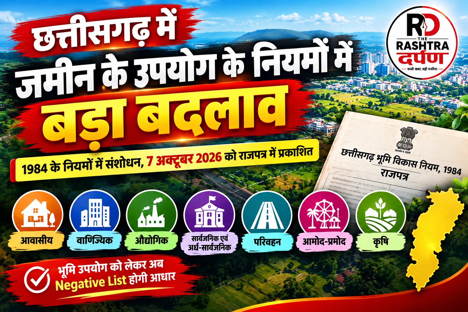 छत्तीसगढ़ में बदले भूमि उपयोग नियम 2026