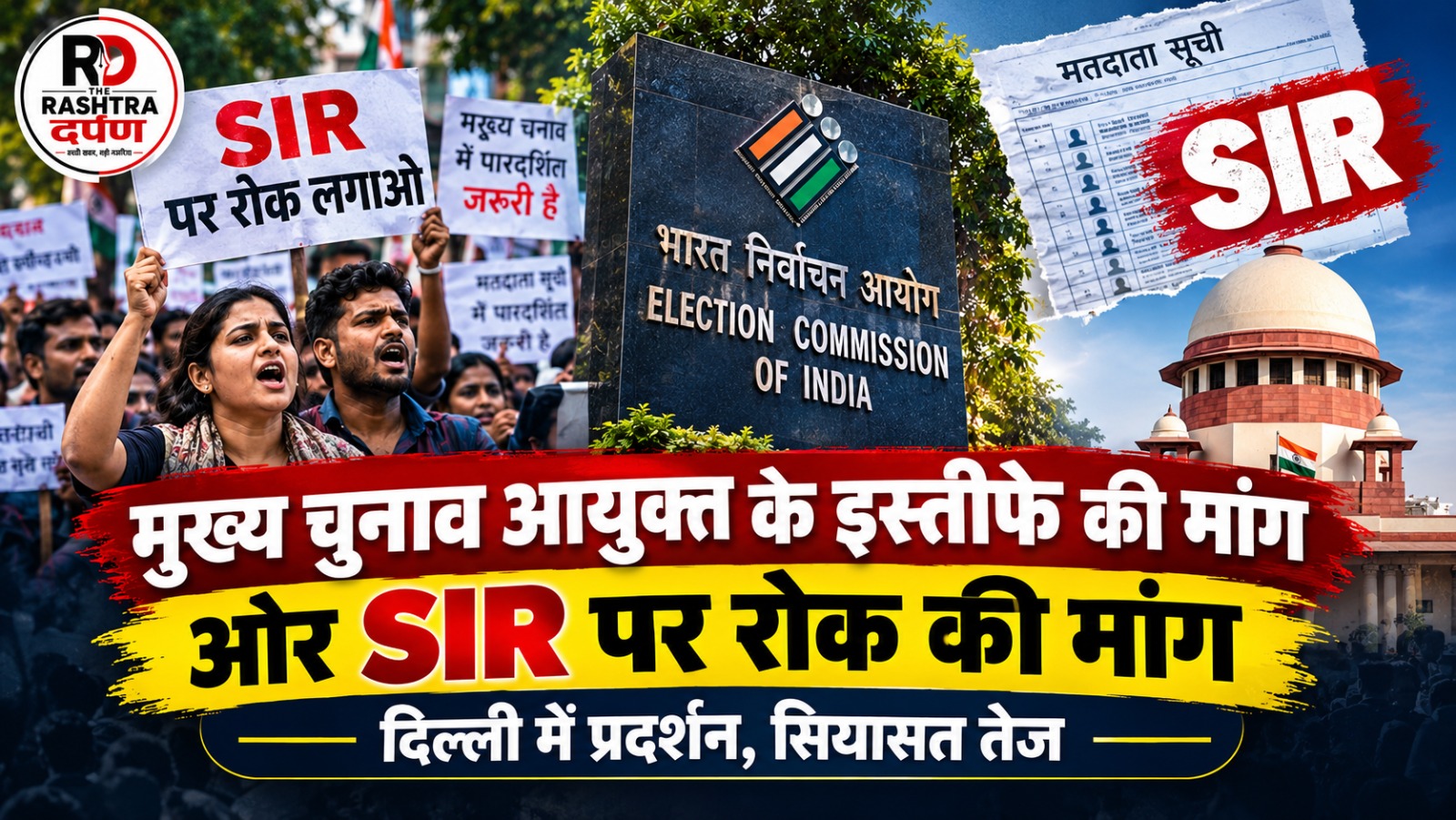 दिल्ली में मुख्य चुनाव आयुक्त से जुड़े विरोध प्रदर्शन के दौरान सुरक्षा व्यवस्था